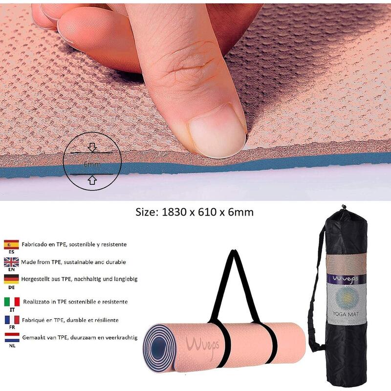 Yoga Mat / Esterilla de yoga Suave Confort Rosa Claro 183 cm