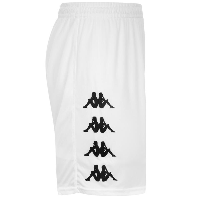 kappa pantaloncini da uomo in poliestere bianco da calcio .