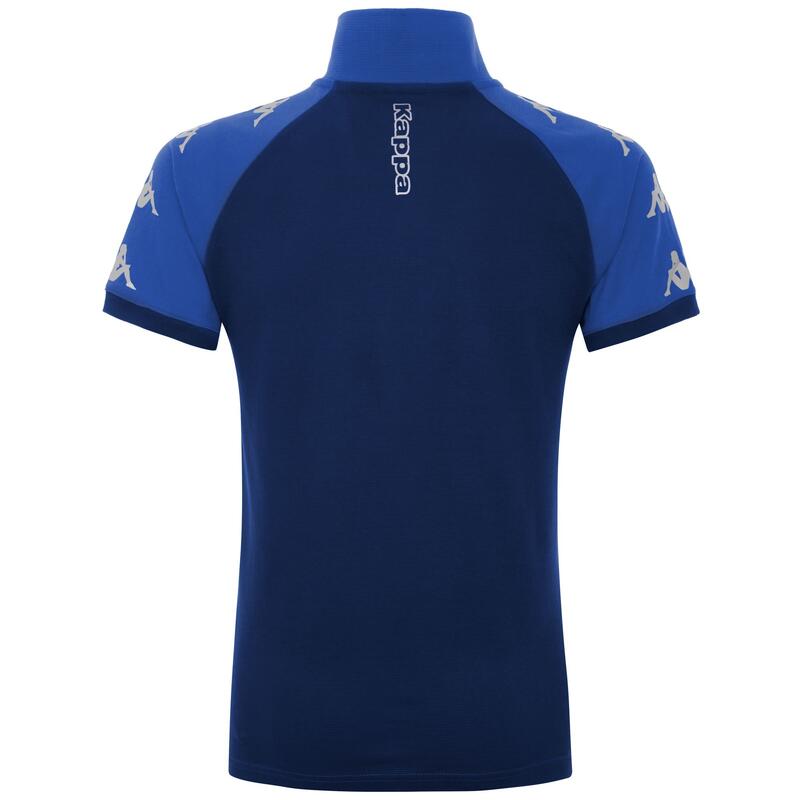 kappa polo maniche corte da uomo in cotone blu da calcio