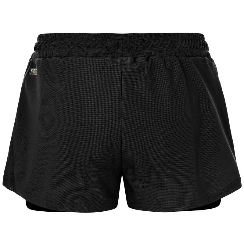 kappa pantaloncini da donna in poliestere nero da cardio training