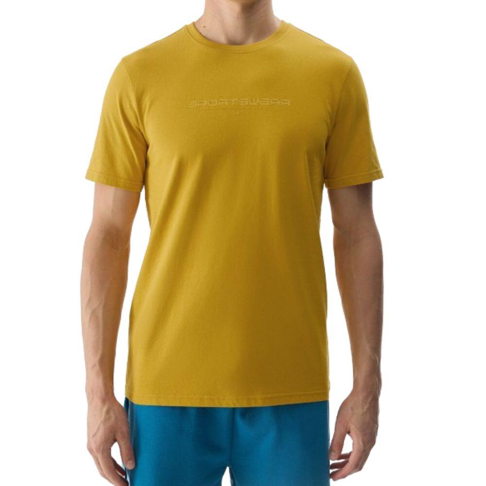 T-Shirt em Algodão de Fitness Homem 4F TTSHM1156. Amarelho 3/4