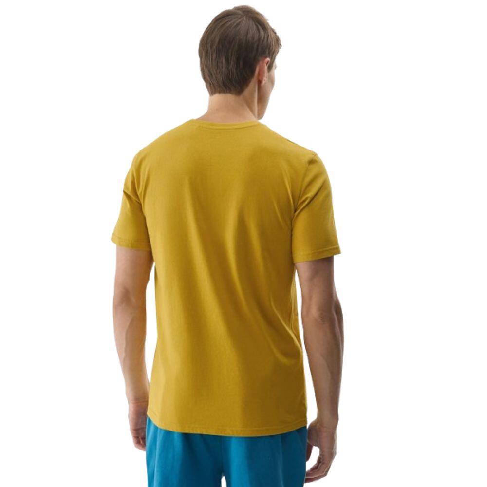 T-Shirt em Algodão de Fitness Homem 4F TTSHM1156. Amarelho 2/4