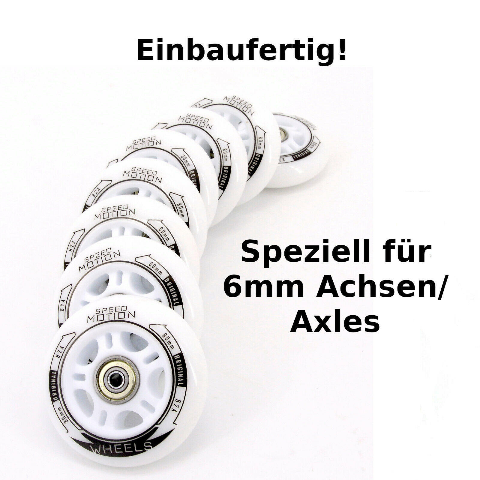 ECSiNG 8-pack Skatwielen 64mm/82A Met ABEC-7 Lagers – Voor Inline Skates, Bagage En Oefenwielen, Zwart
