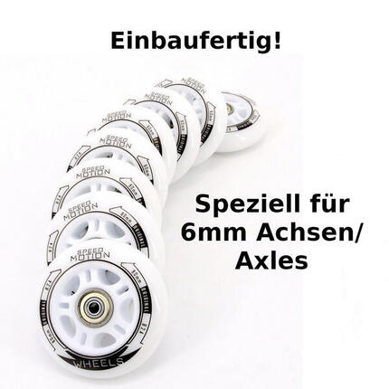 Speed Motion 80mm Inline 8 Rollen Set montiert ABEC 9, 6mm Spacer für K2 Skates