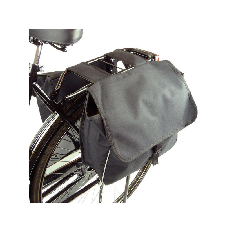 Dresco Basic Shopper Dubbele Fietstas 26 Liter Nylon Zwart