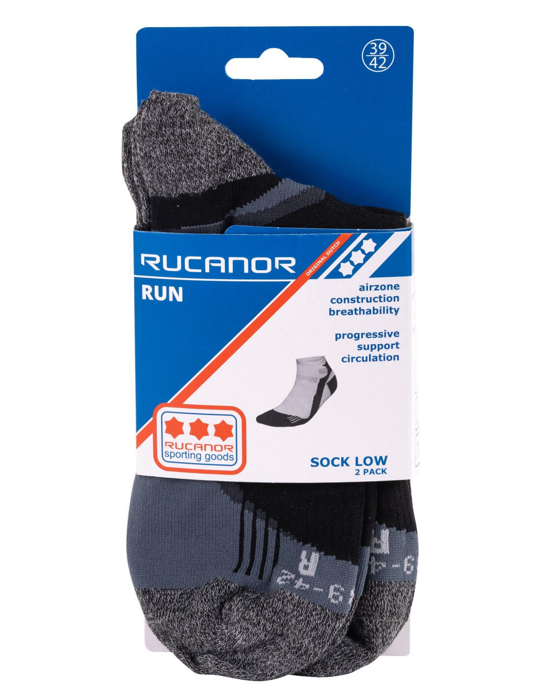 Rucanor Chaussettes de course courtes 2-pack noir 5/6