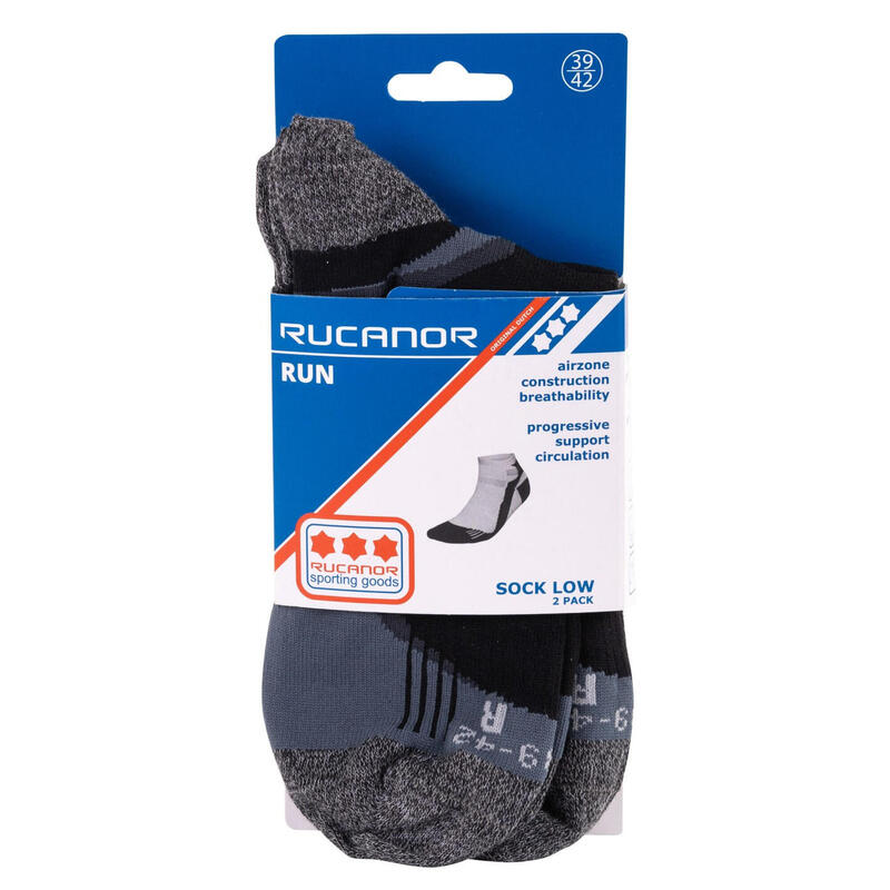 Rucanor Hardloopsokken kort 2-pack zwart