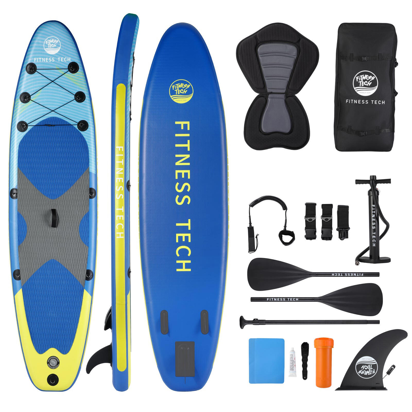 FITNESS TECH Prancha de remo inflável Mallorca Fitness Tech SUP 10,6" 320X81X15CM