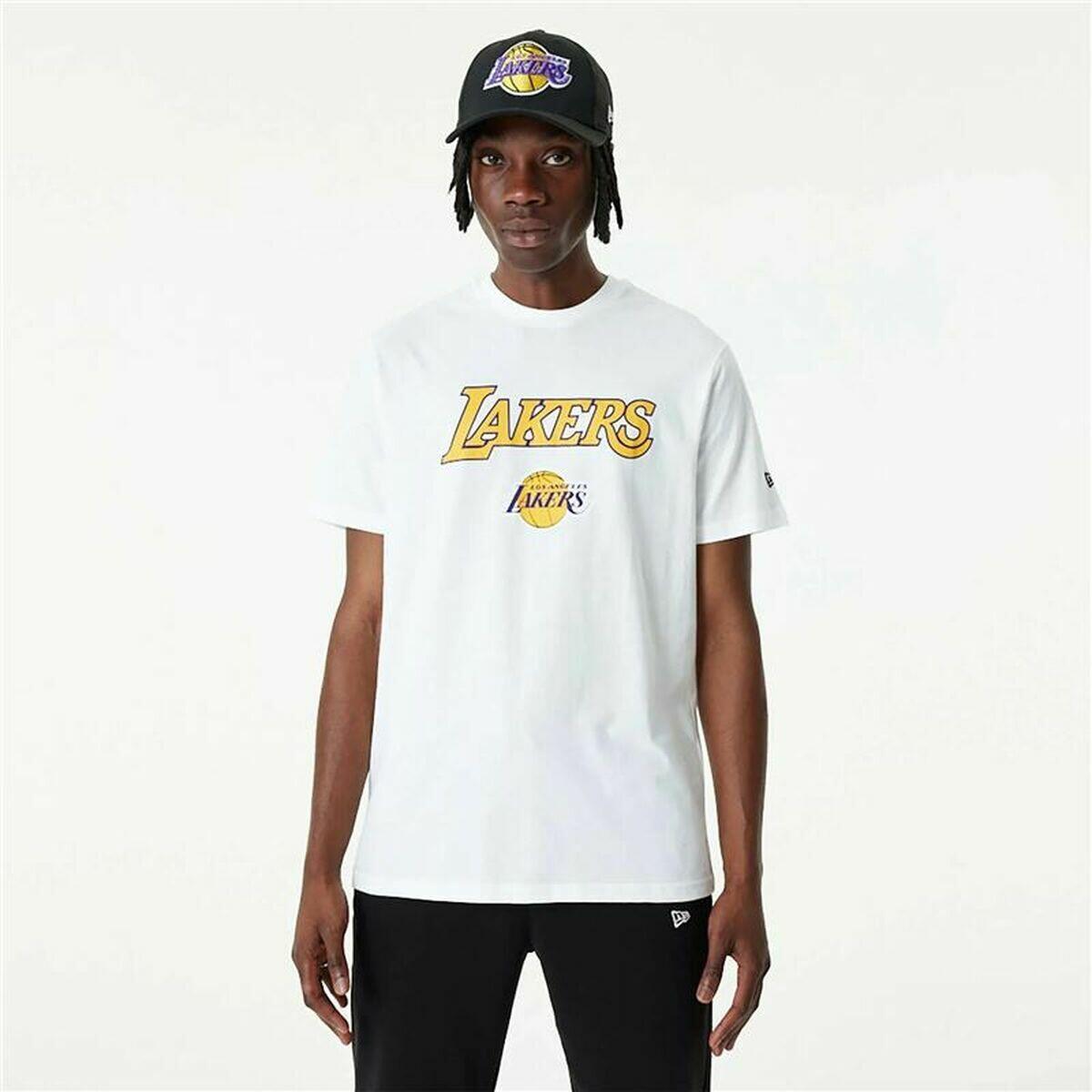 t-shirt de basket New Era NBA LA Lakers Blanc 4/5