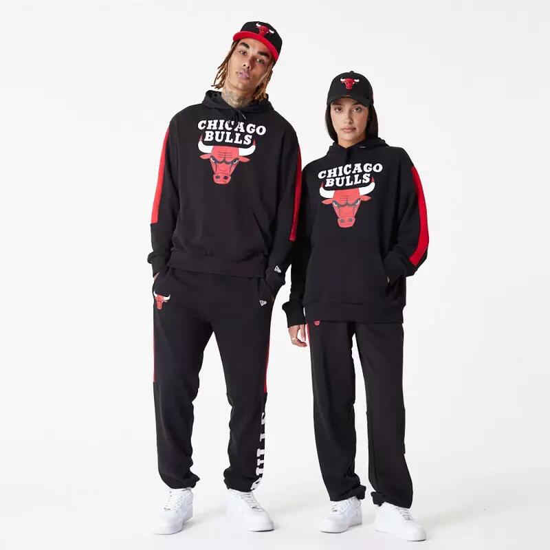 Sudadera con Capucha Unisex New Era NBA Colour Block Chicago Bulls Negro 3/5