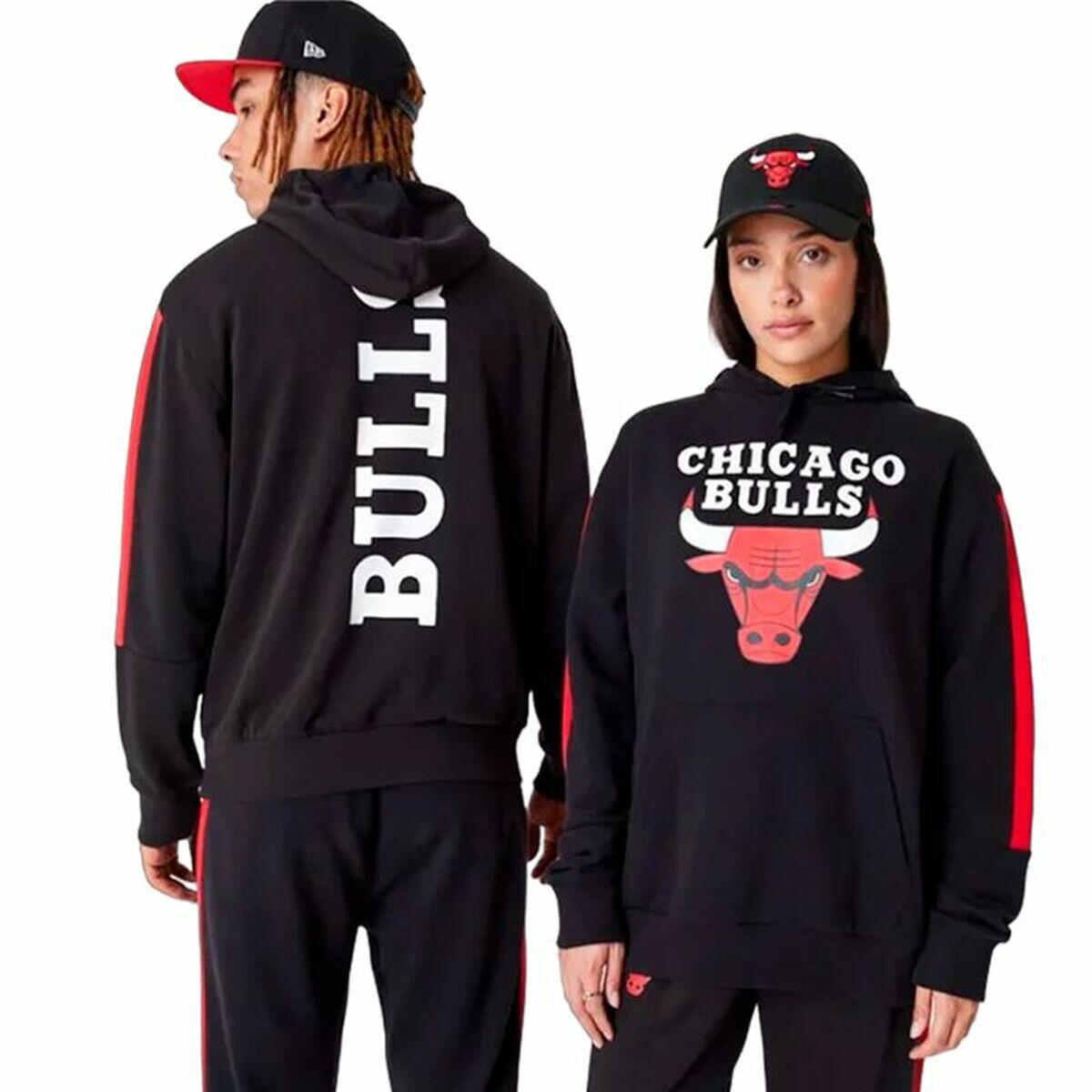Sudadera con Capucha Unisex New Era NBA Colour Block Chicago Bulls Negro 5/5