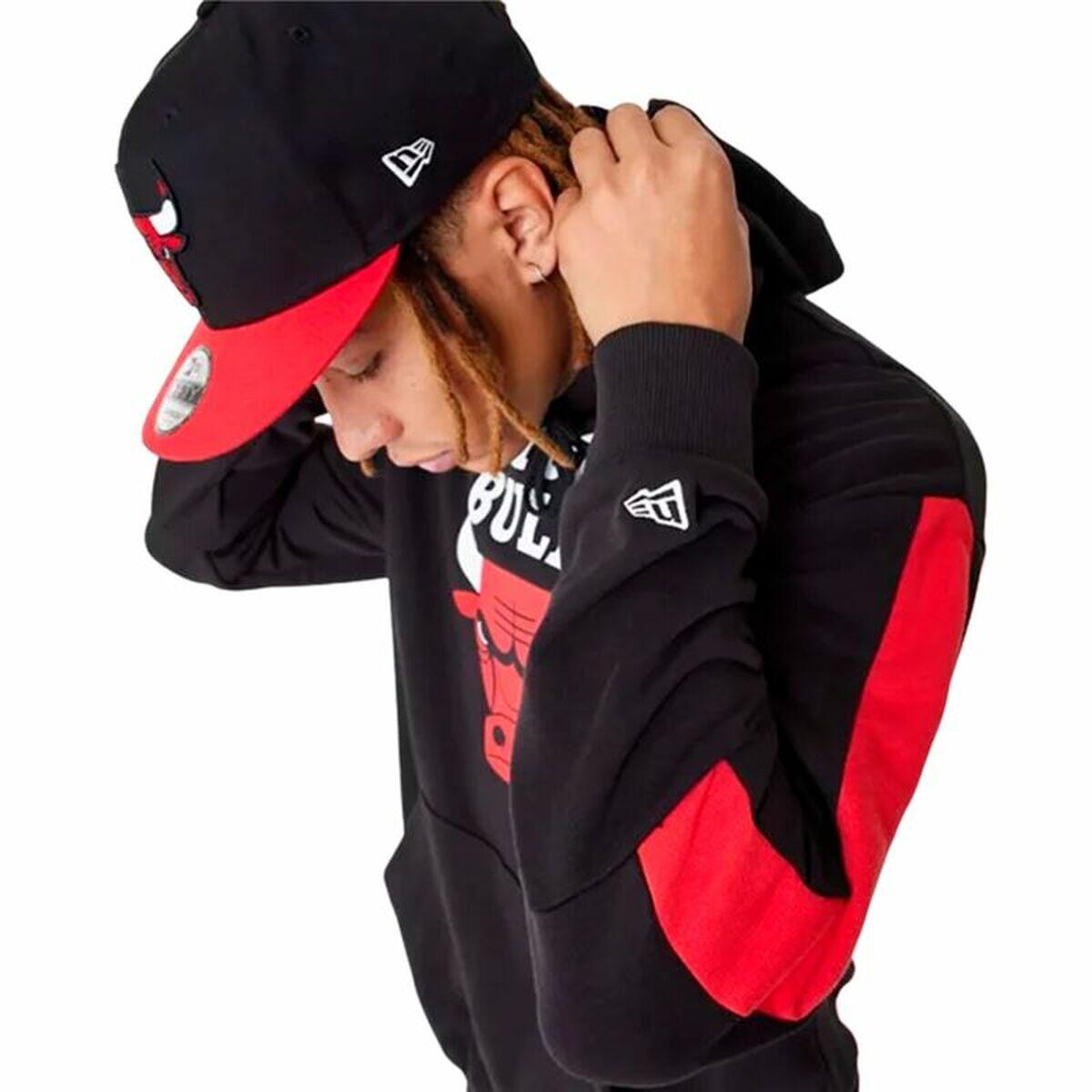 Uniseks Hoodie New Era NBA Colour Block Chicago Bulls Zwart 3/5