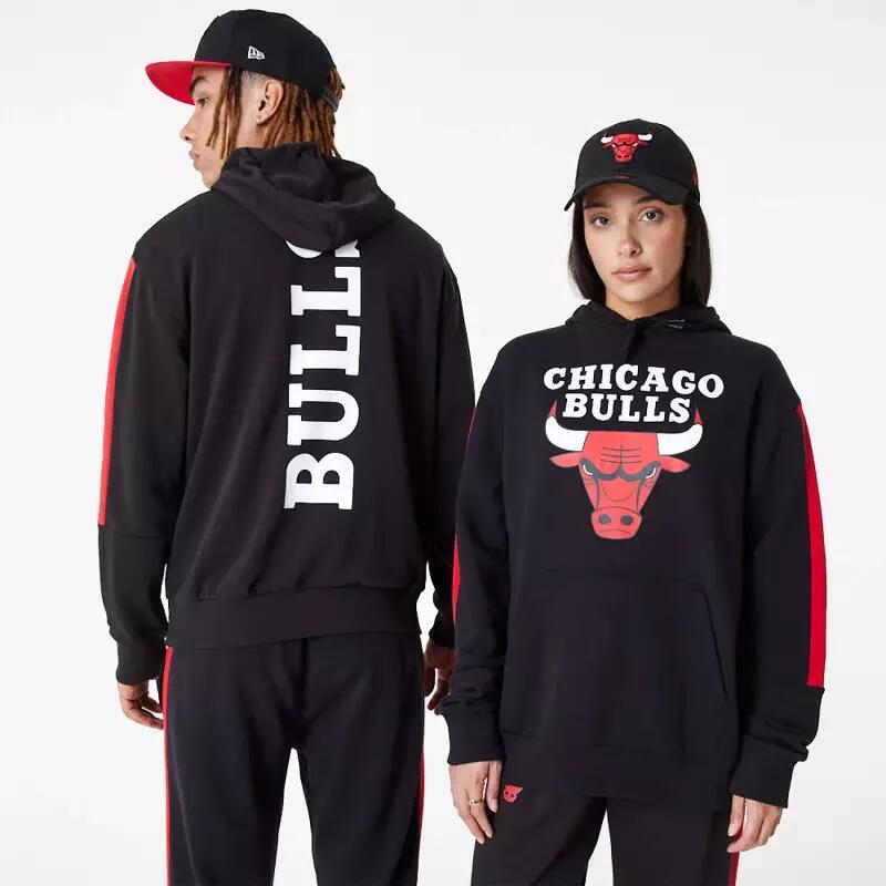 Sudadera con Capucha Unisex New Era NBA Colour Block Chicago Bulls Negro 2/5