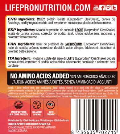Whey isolat Life Pro Clear Isolate Zero 800g 3/4