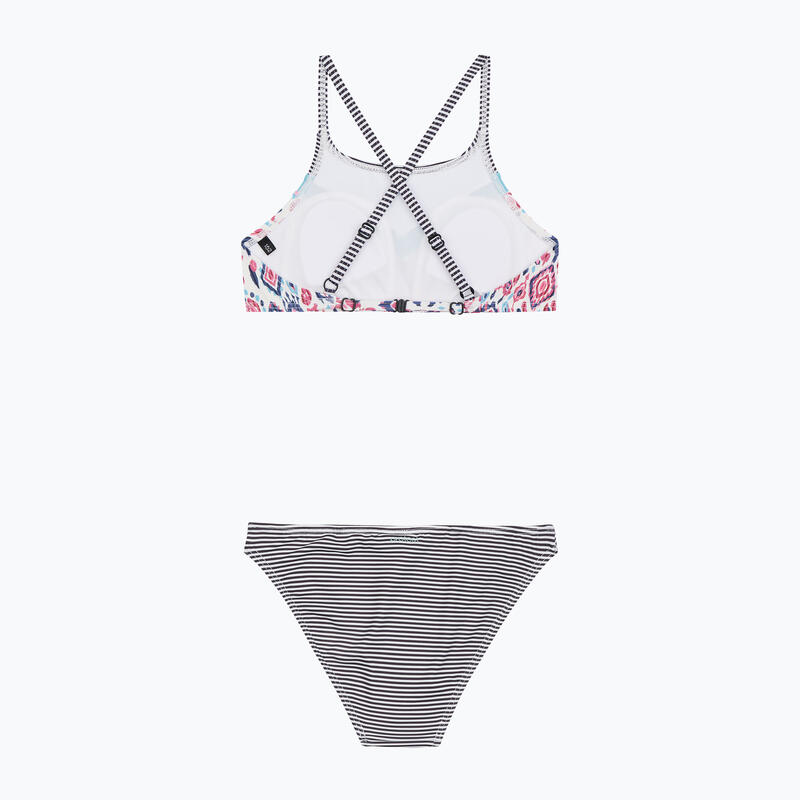 Maillot De Bain Deux Pièces Fillette X9097 - Brassière Et Shorty - Imprimé Floral Coloré - Taille Enfant