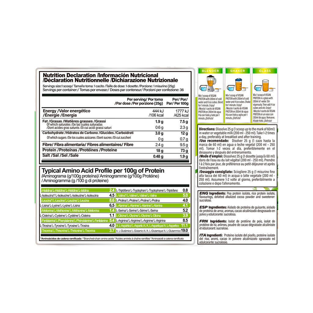 LIFE PRO VEGAN PROTEIN 900G - Proteína Vegana Orgánica 3/4