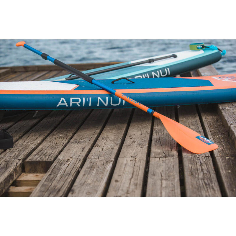 Paddle van SUP in Polycarbonaat/aluminium verstelbaar Orange/Navy