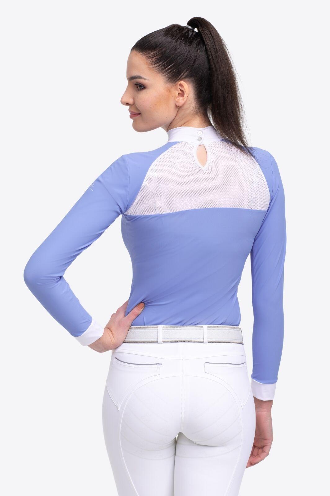 Koszulka do zawodów jeździeckich damska BABY BLUE MESH 4/5