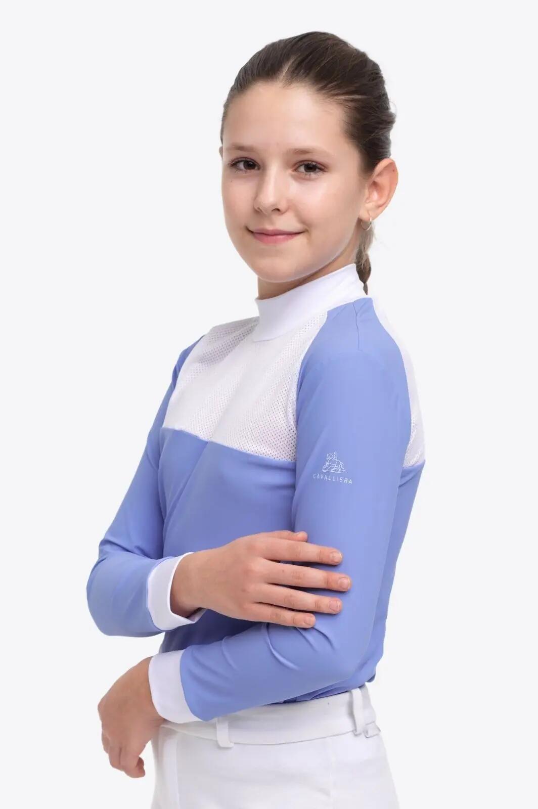 Kislány Lovas versenying BABY BLUE MESH KIDS - hosszú ujjú, Technikai versenyruh 4/4