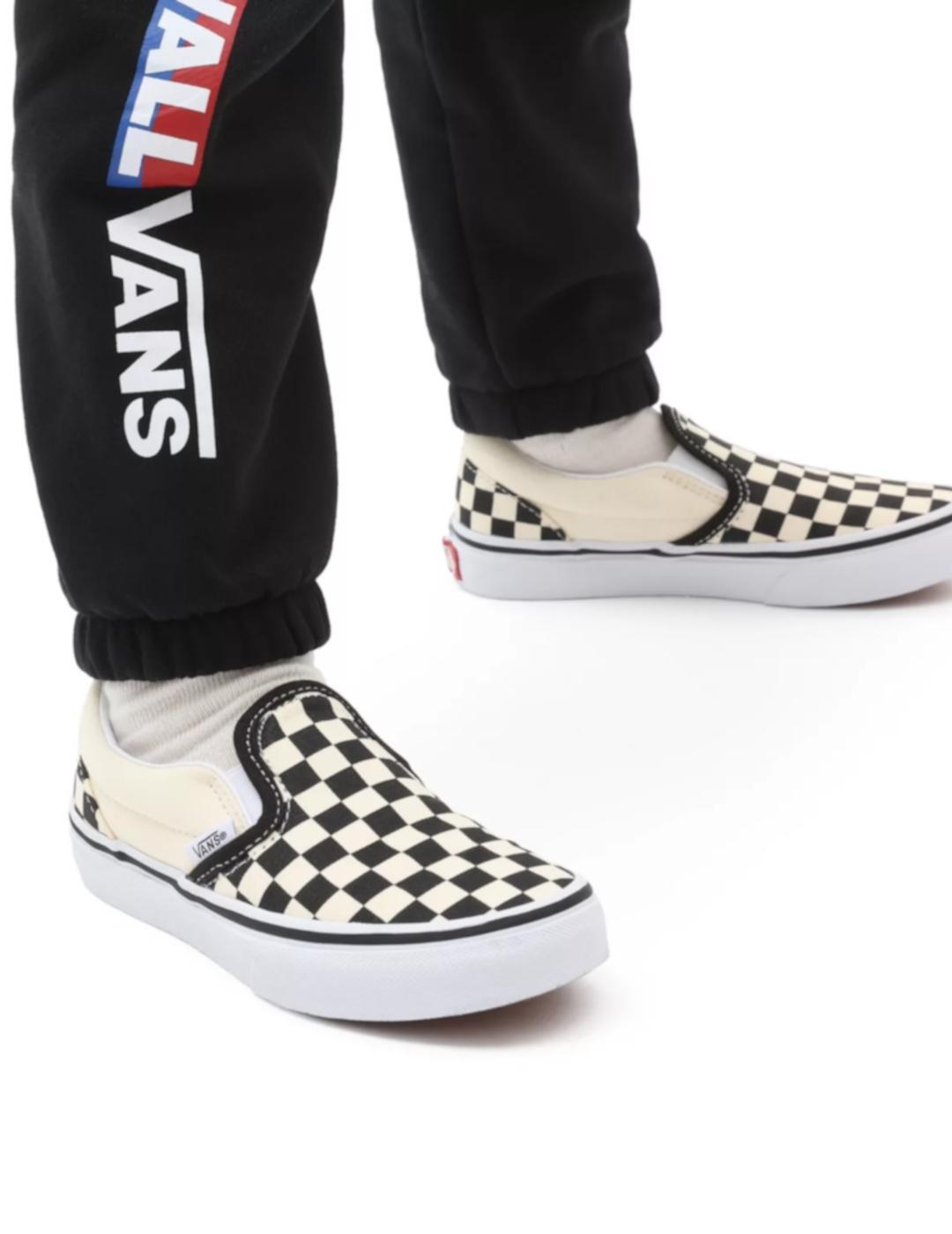 Vans UY Classic Slip-On Sneakers (Checkerboard) Schwarz/Weiß - Kinder 3/5