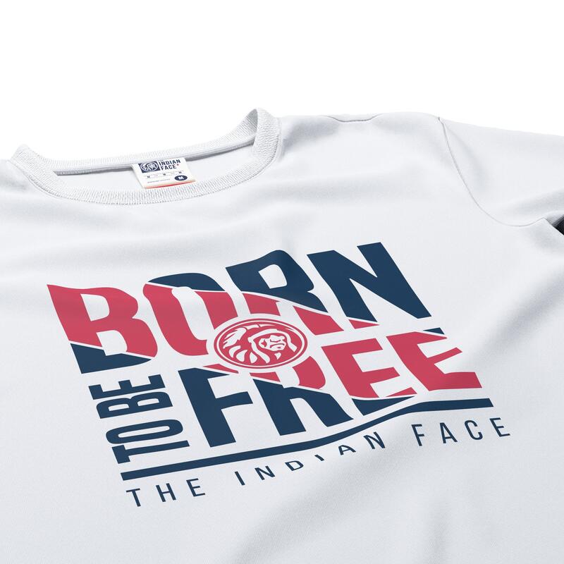 Camiseta de Fitness The Indian Face Unisex Born to be Free Blanco
