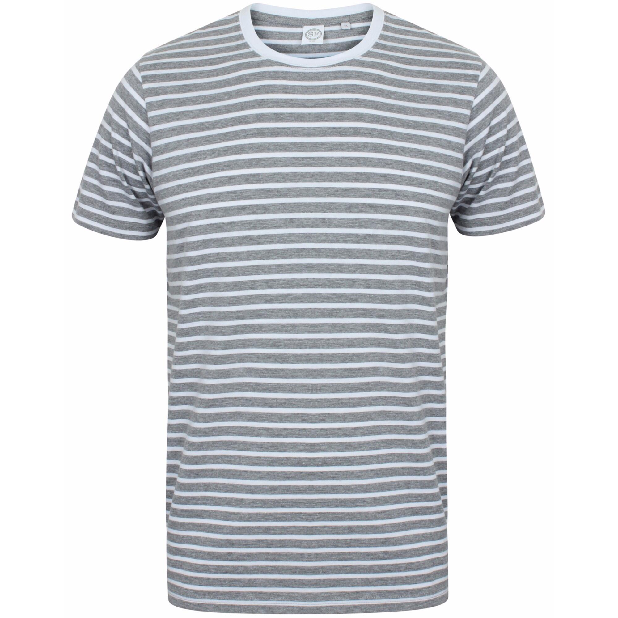 Skinni Fit Unisex Striped Short Sleeve T-Shirt