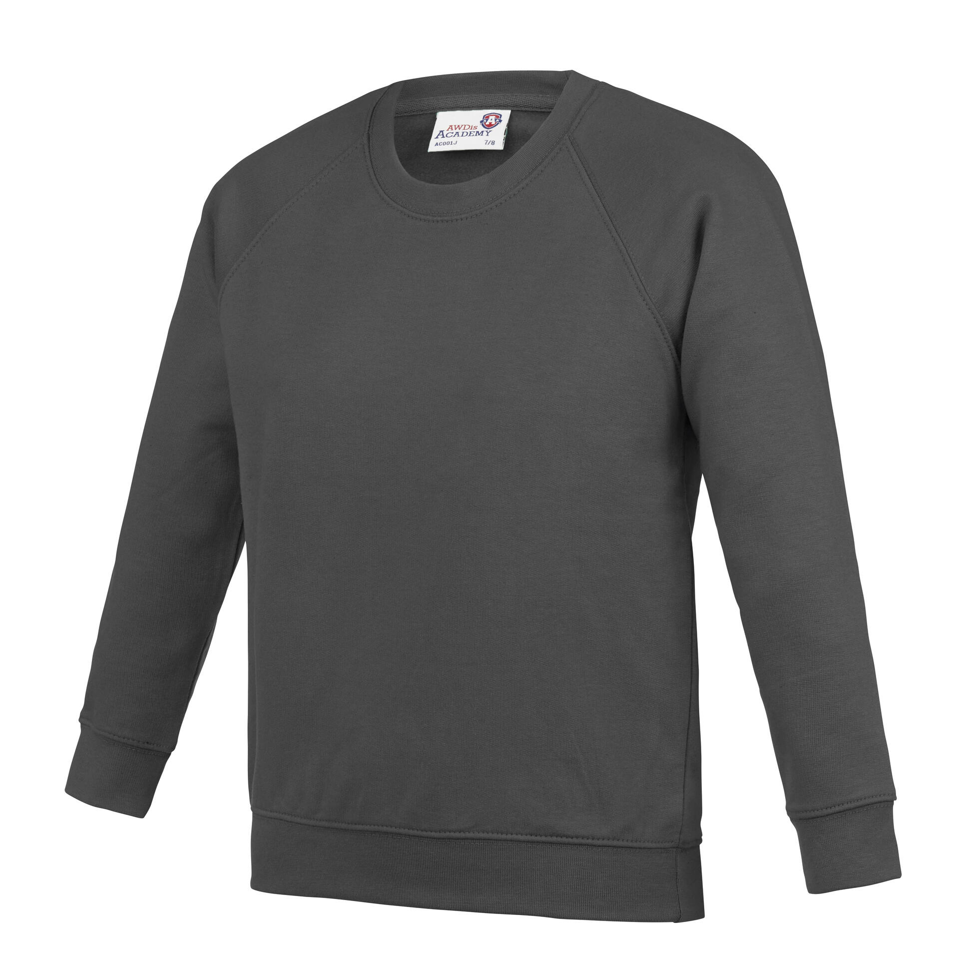 AWDis Academy Childrens/Kids Crew Neck Raglan School Sweatshirt (Pack of 2)