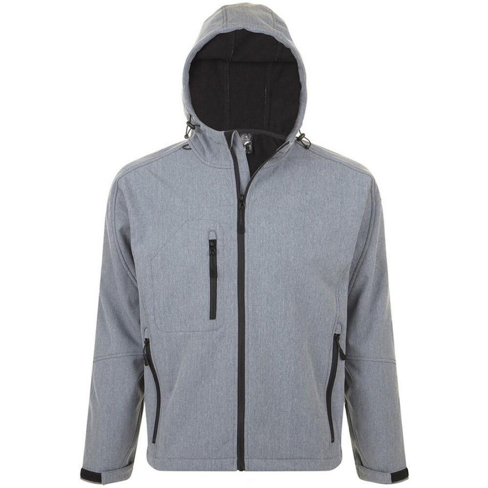 SOLS Mens Replay Hooded Soft Shell Jacket (Breathable, Windproof And Water