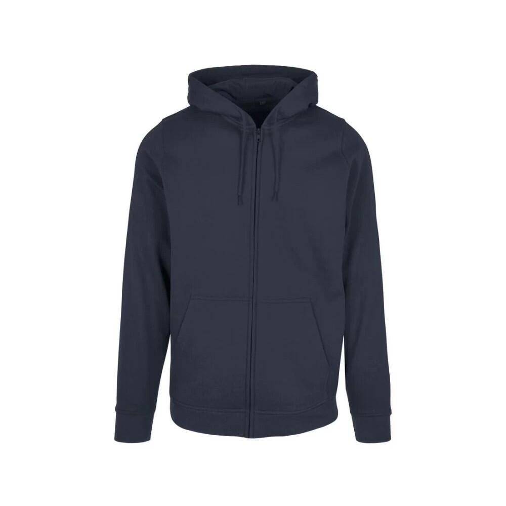 Build Your Brand Mens Plain Full Zip Hoodie