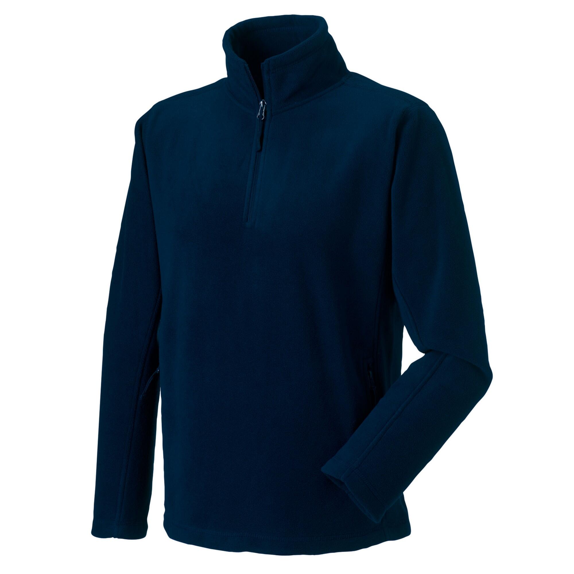 Russell Mens Quarter Zip Fleece Top