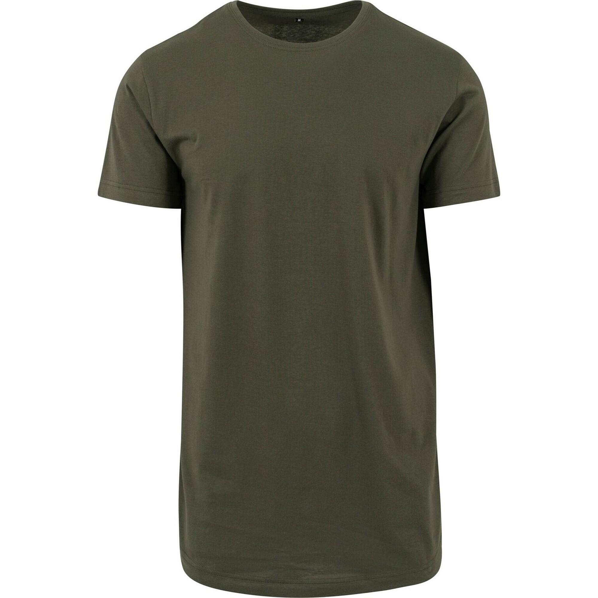 Build Your Brand Mens Shaped Long Short Sleeve T-Shirt