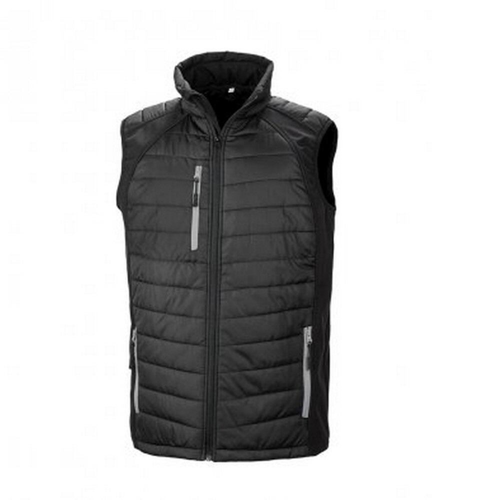 Result Mens Black Compass Padded Soft Shell Gilet