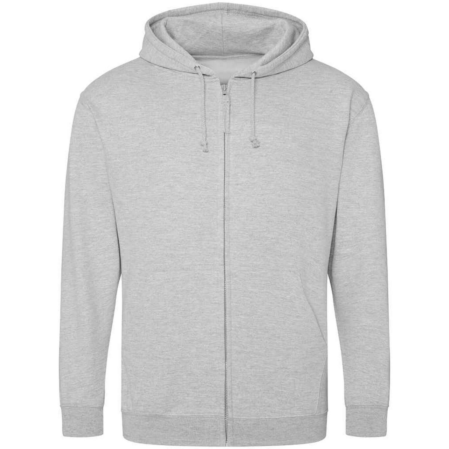 Awdis Mens Plain Heather Full Zip Hoodie