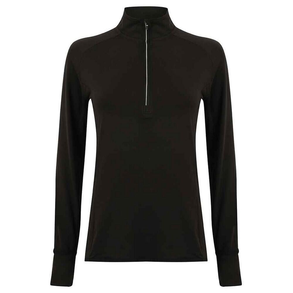 Tombo Womens/Ladies Performance Quarter Zip Long-Sleeved Top