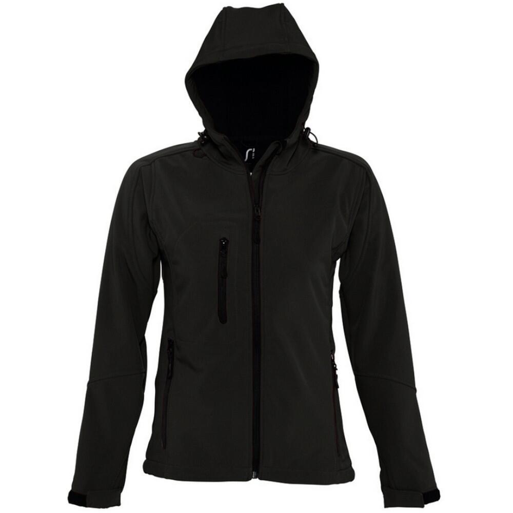 SOLS Womens/Ladies Replay Hooded Soft Shell Jacket (Breathable, Windproof And