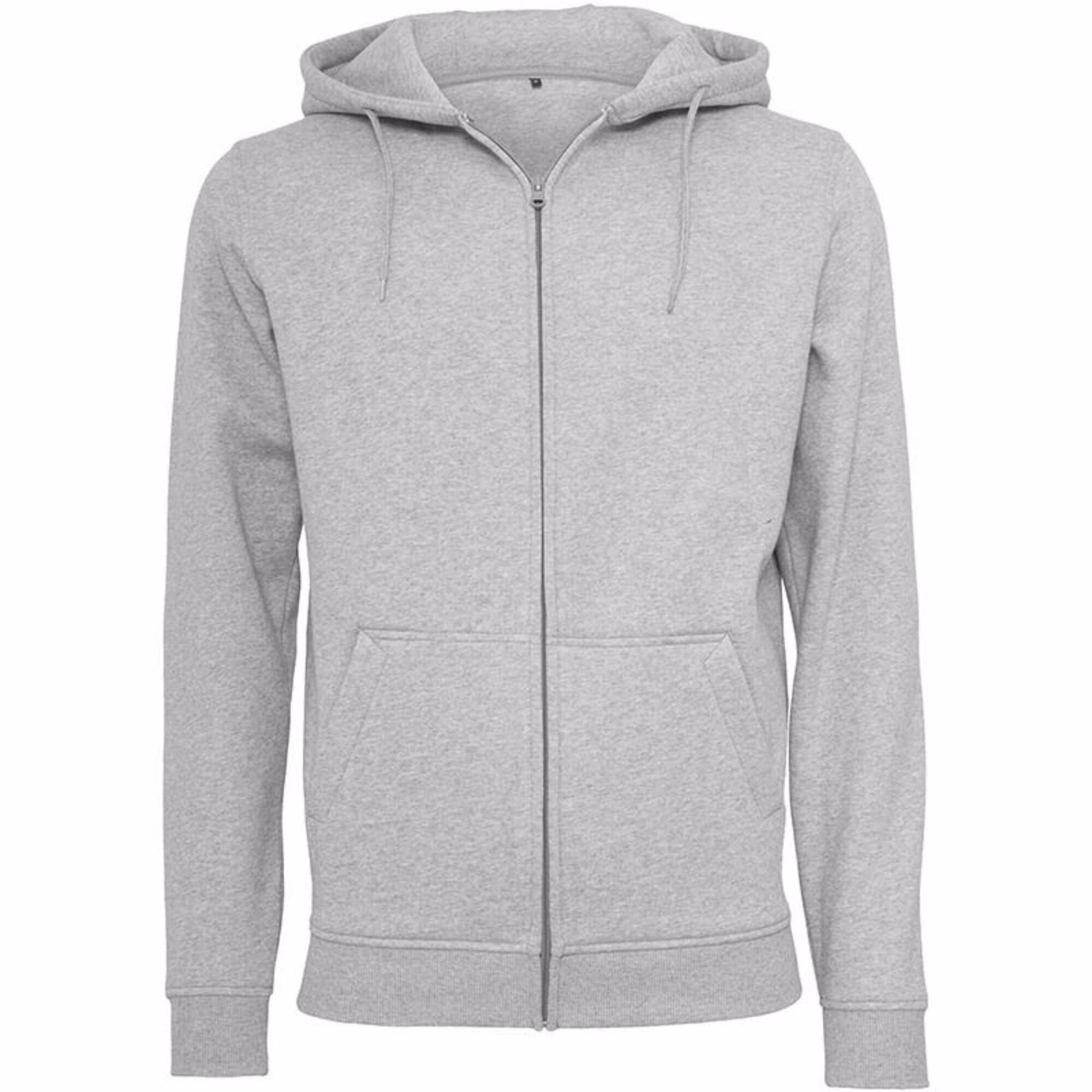 Build Your Brand Mens Heavy Zip Up Hoodie