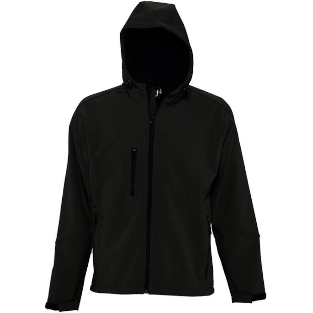 SOLS Mens Replay Hooded Soft Shell Jacket (Breathable, Windproof And Water