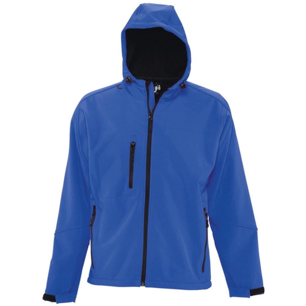 SOLS Mens Replay Hooded Soft Shell Jacket (Breathable, Windproof And Water