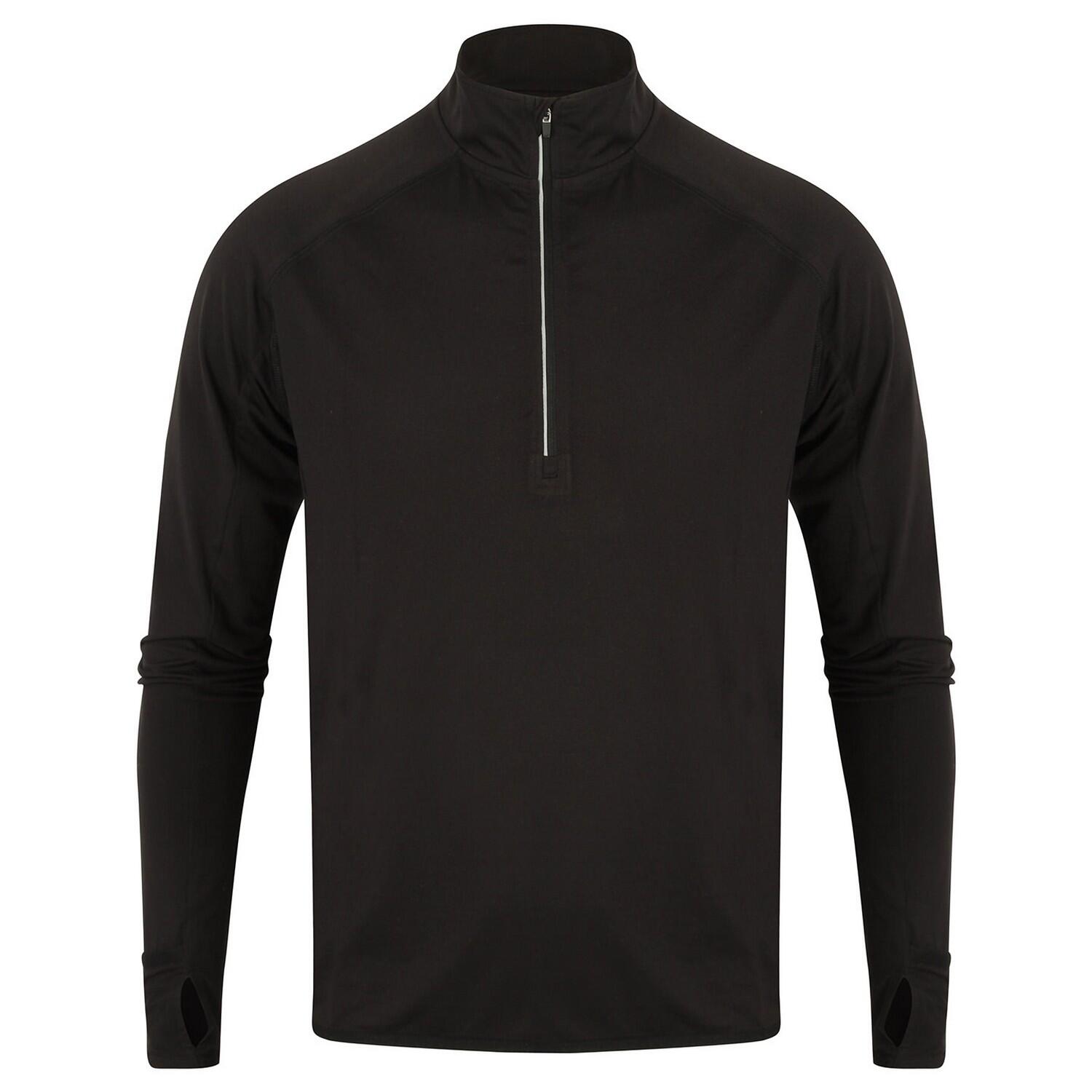Tombo Mens Quarter Zip Long-Sleeved Top