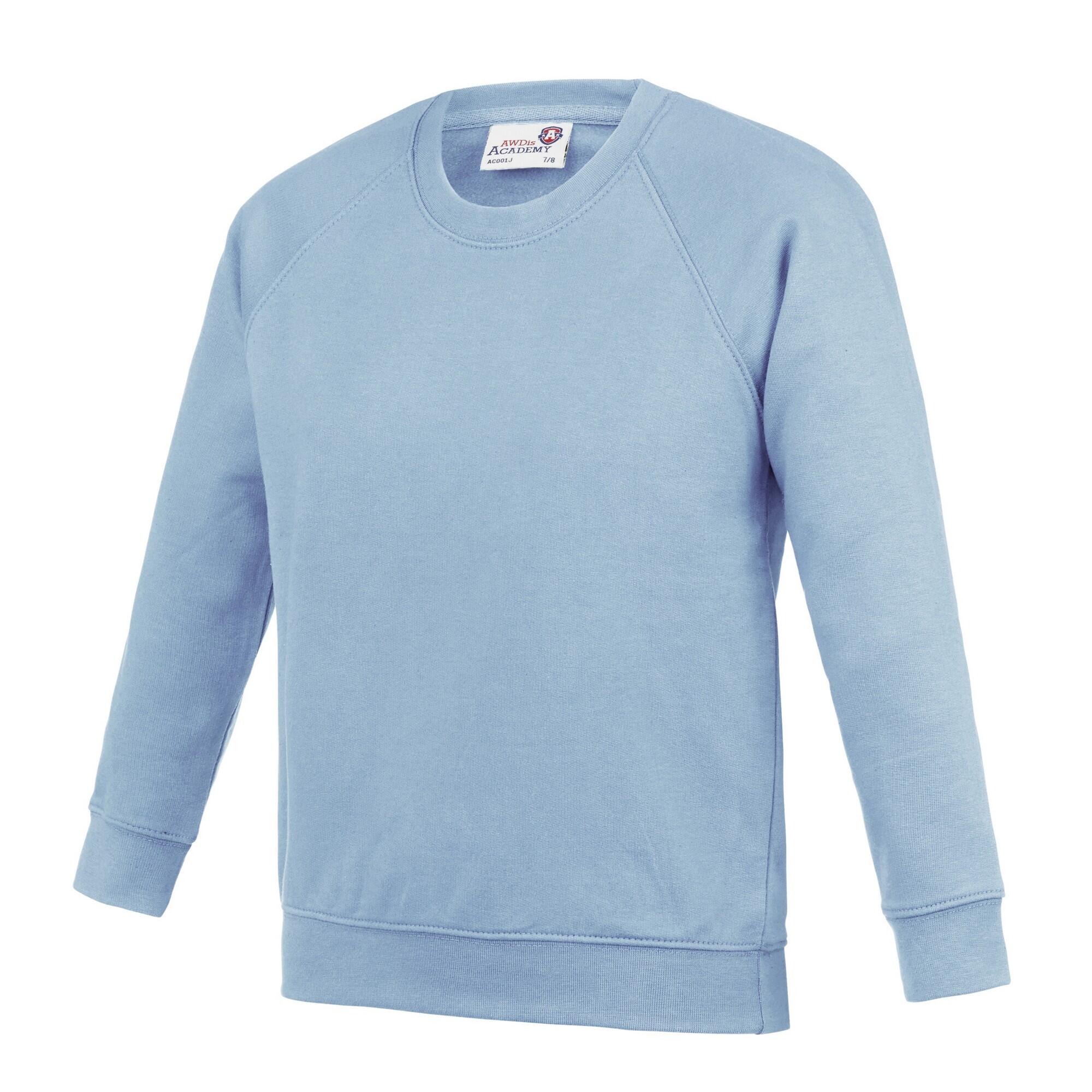 AWDis Academy Childrens/Kids Crew Neck Raglan School Sweatshirt (Pack of 2)