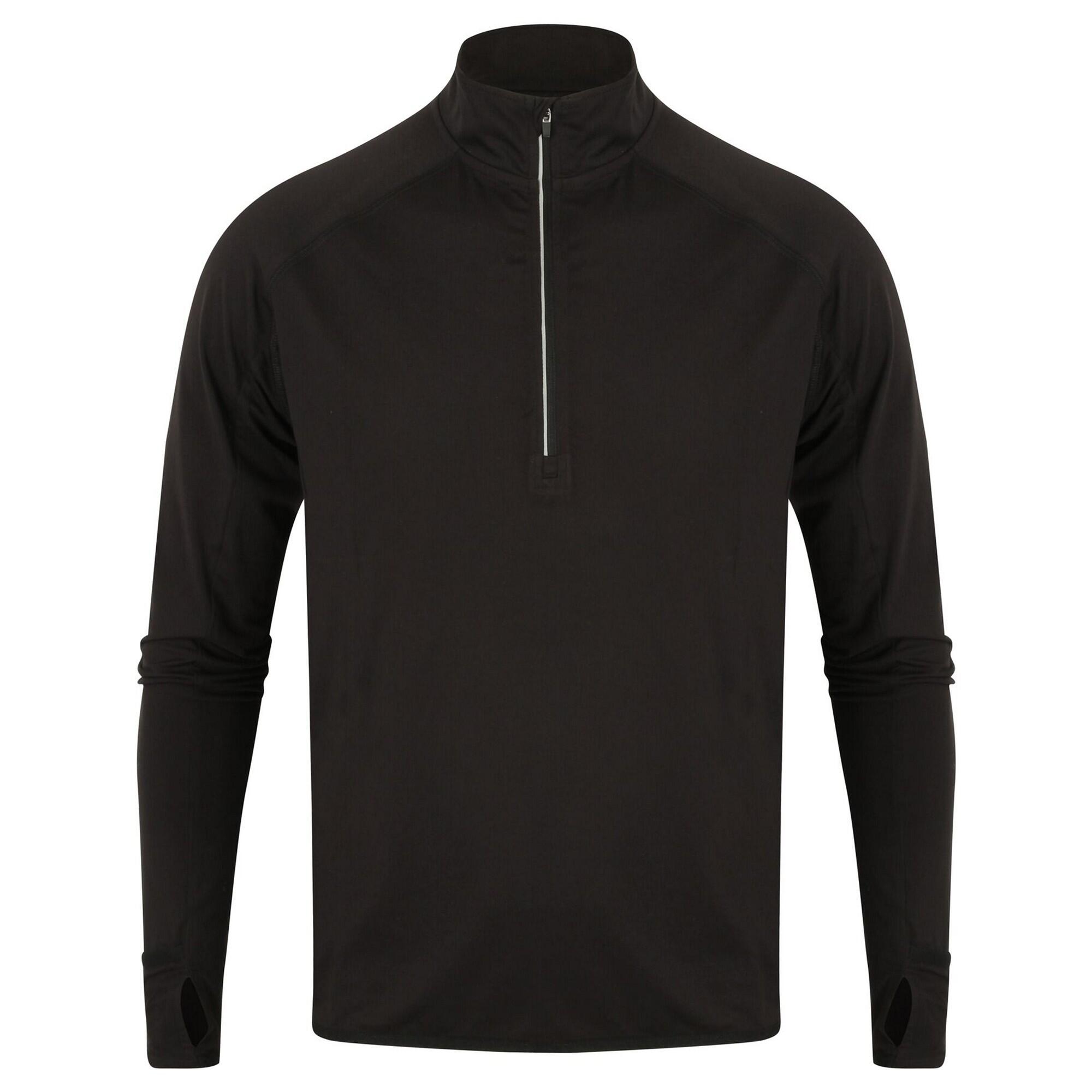 Tombo Mens Long Sleeve Zip Neck Performance Top