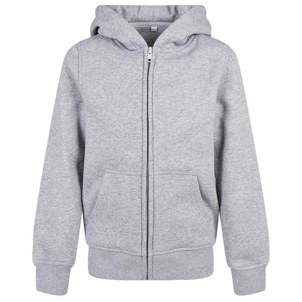Build Your Brand Childrens/Kids Basic Organic Full Zip Hoodie