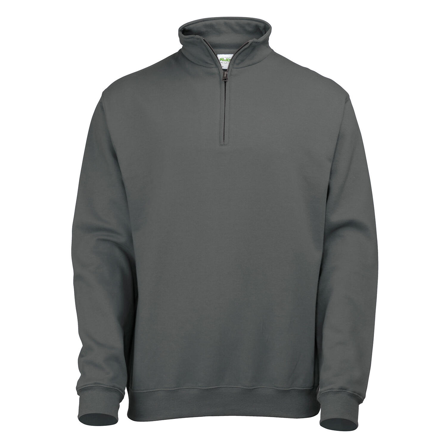 Awdis Mens Sophomore Cotton Zip Neck Sweatshirt