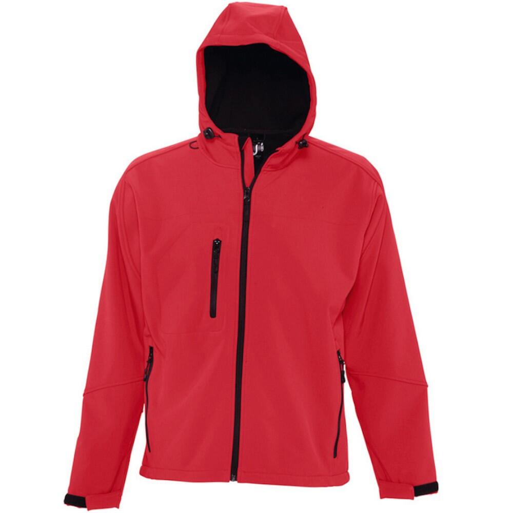 SOLS Mens Replay Hooded Soft Shell Jacket (Breathable, Windproof And Water