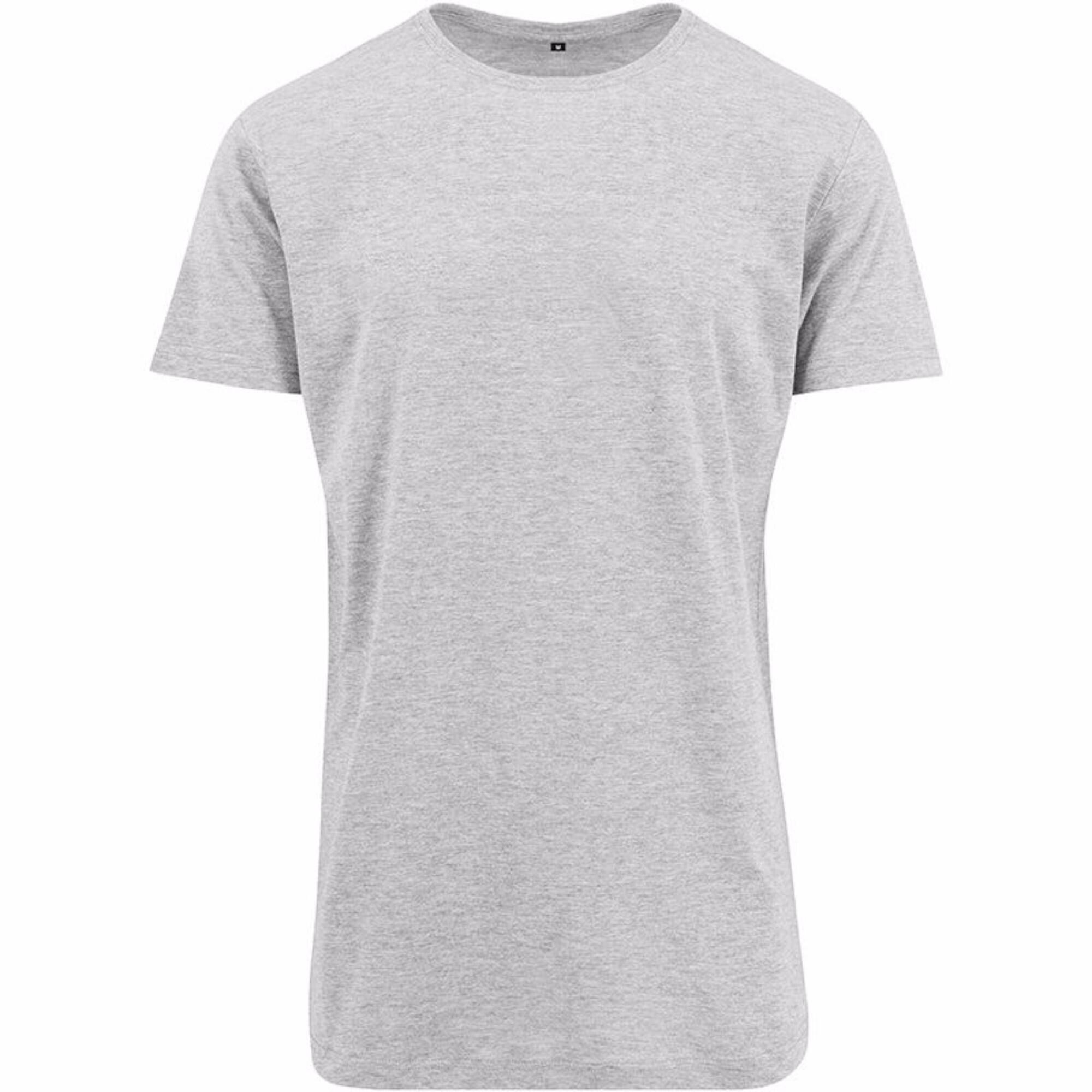 Build Your Brand Mens Shaped Long Short Sleeve T-Shirt