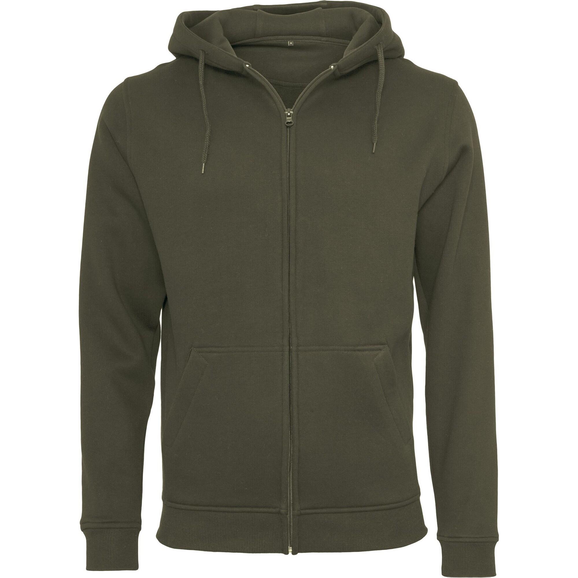 Build Your Brand Mens Heavy Zip Up Hoodie