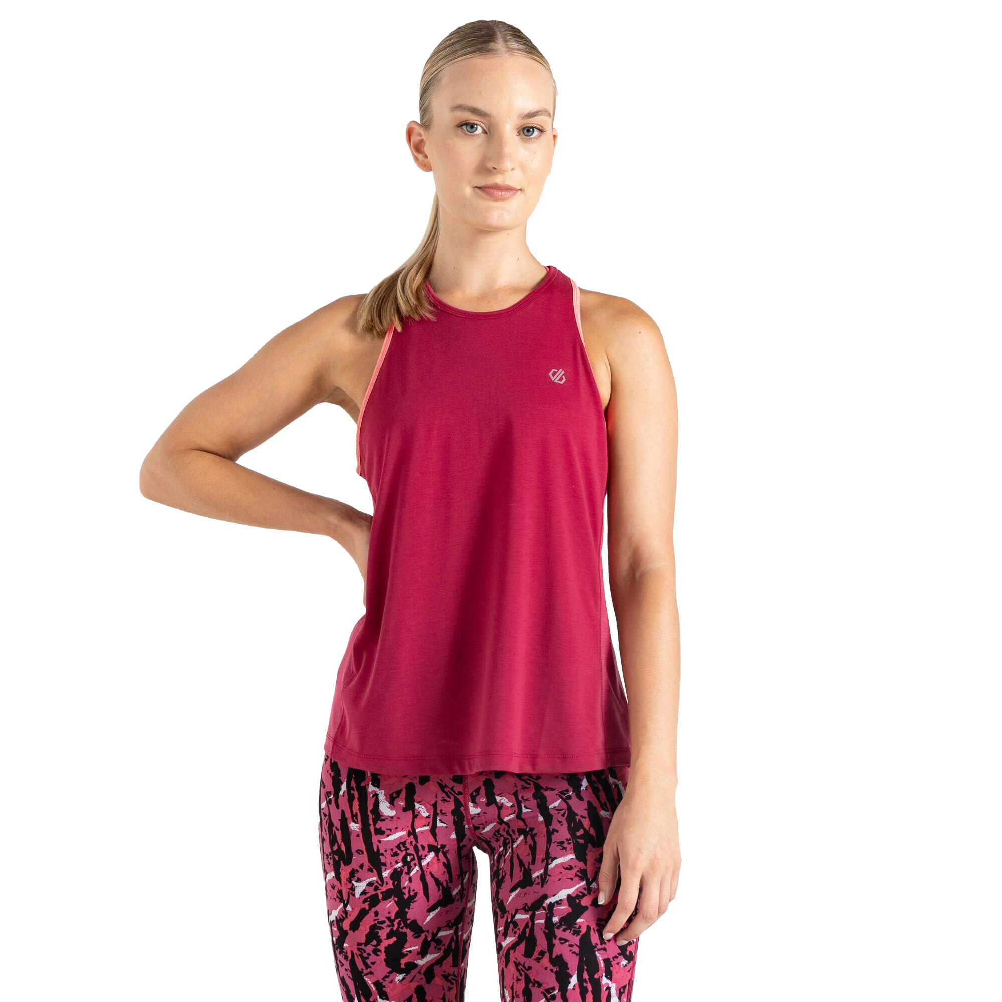 DARE 2B Camiseta Sin Mangas Gravitate para Mujer Rosa Baya, Rosa Neón