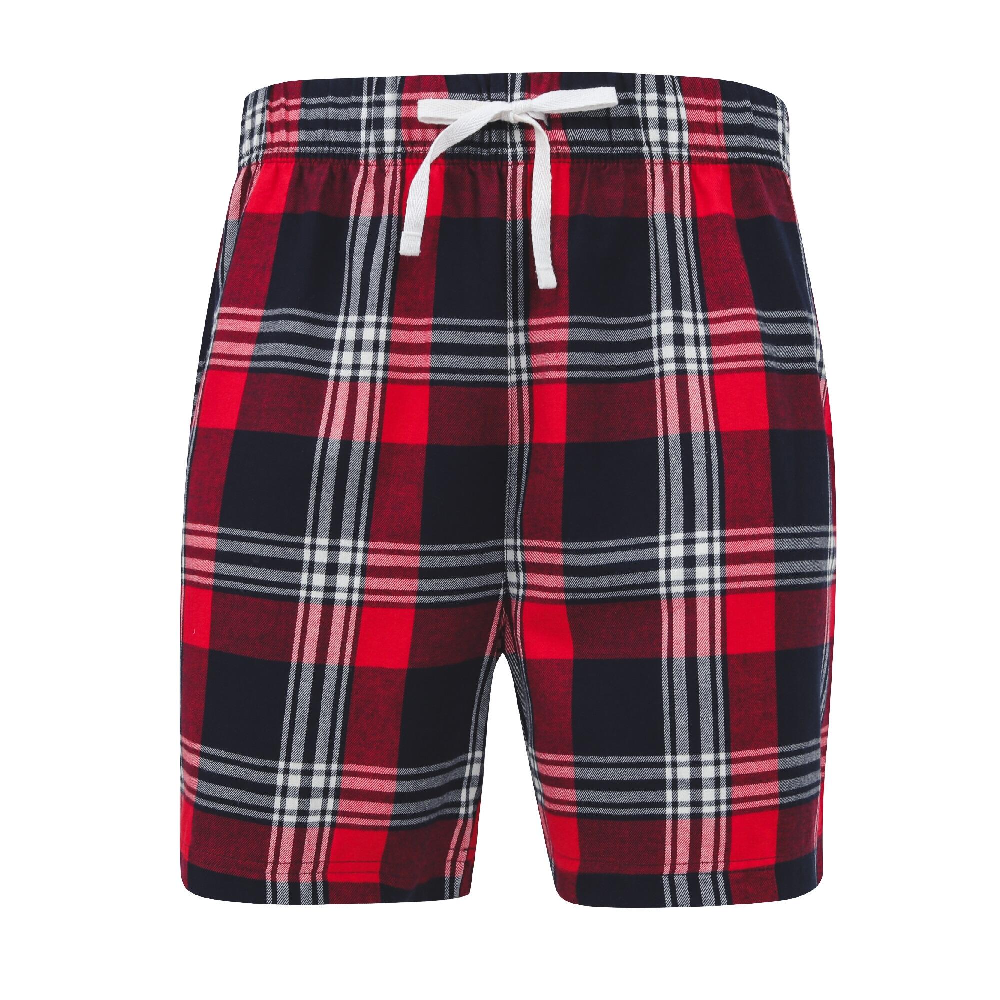 Skinni Fit Mens Tartan Lounge Shorts
