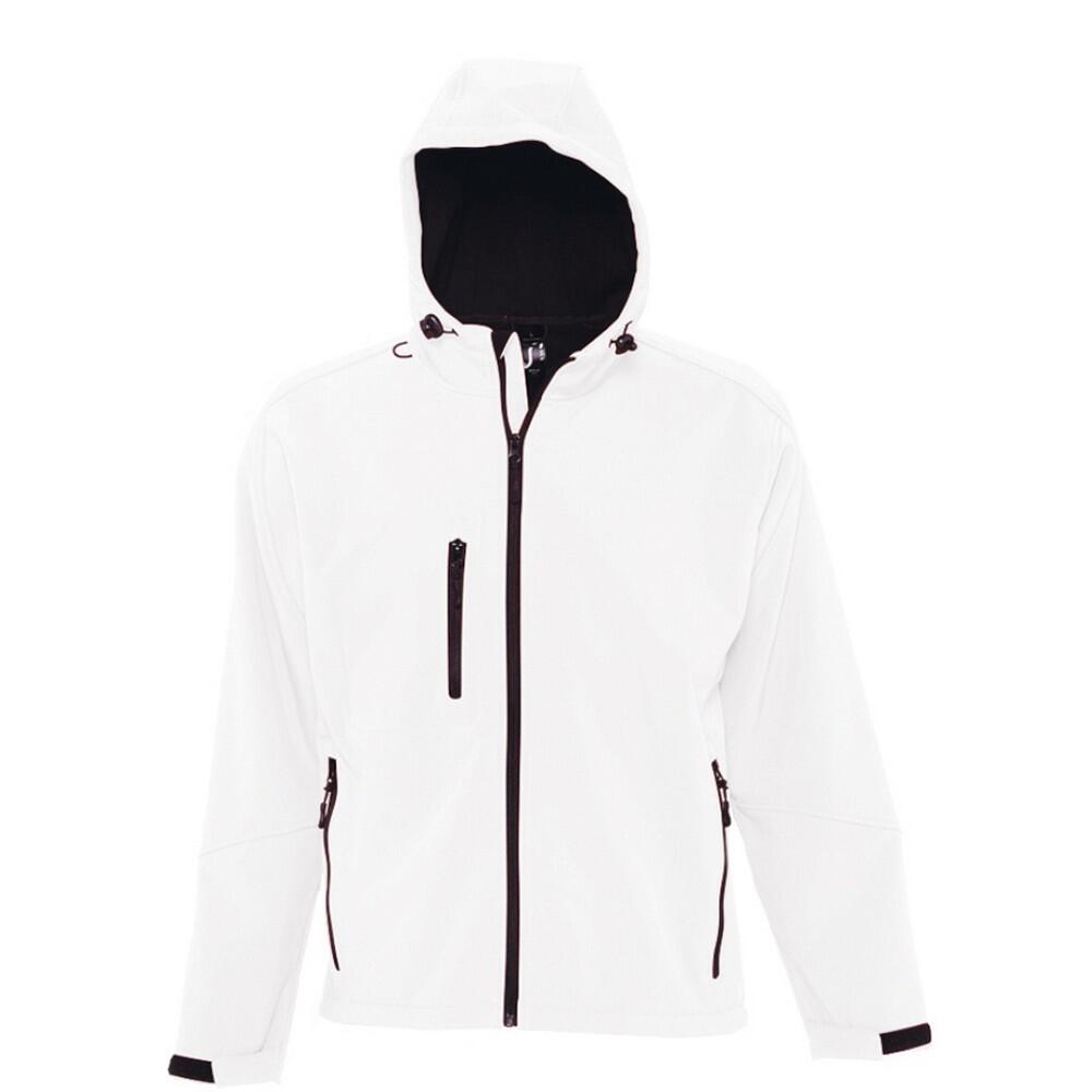 SOLS Mens Replay Hooded Soft Shell Jacket (Breathable, Windproof And Water