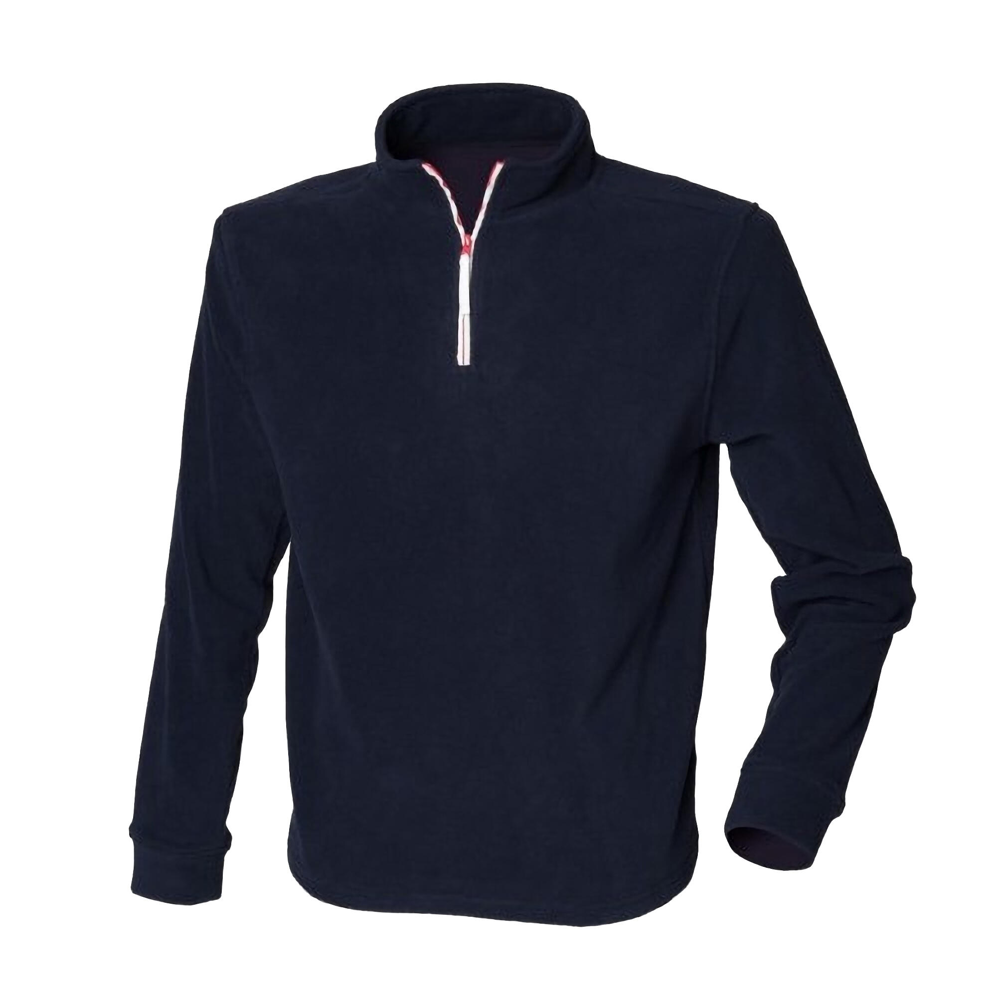 Finden & Hales Mens 1/4 Zip Long Sleeve Piped Fleece Top